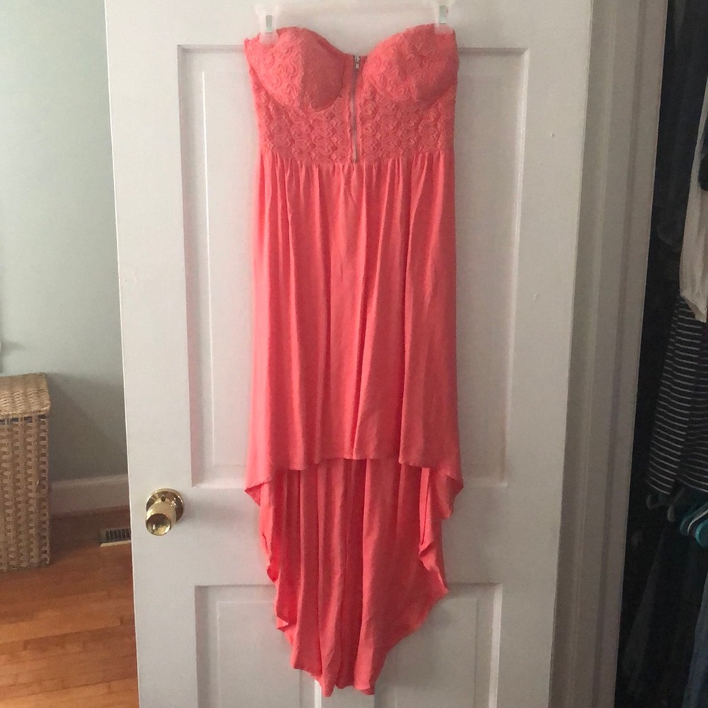 High-Low Peach Summer Dress
